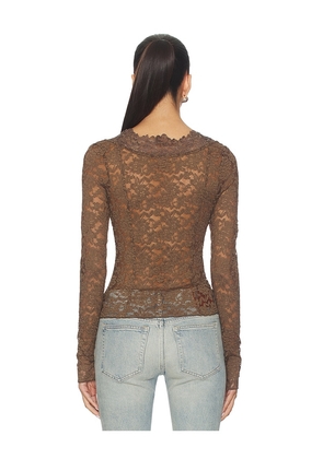 Free People All Night Long Sleeve in Brown. Size M. Also in XS, S, L.