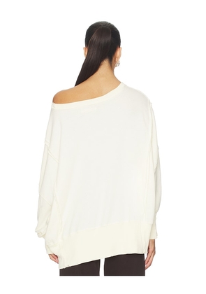 Free People Graphic Camden Sweatshirt in Ivory. Size M. Also in XS, S, XL.