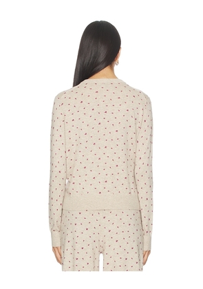 HATCH The Nora Floral Knit Cardigan in Tan. Size 3. Also in 1, 4.