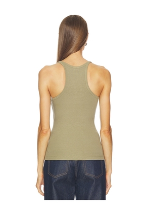 GRLFRND Slim Racer Tank in Olive. Size M. Also in S, L, XL.