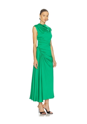 SIMKHAI Burke Draped Mini Dress in Green. Size 2. Also in 0, 4, 6.