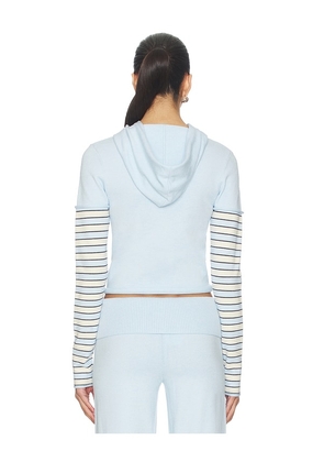 Frankies Bikinis Marina Cloud Knit Hoodie in Baby Blue. Size S. Also in M.