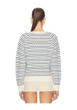 Frankies Bikinis Piper Cable Knit Sweater in Cream. Size M. Also in S, XXS, XS.