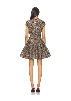 SIMKHAI Elowen Short Sleeve Mini Dress in Brown. Size 10. Also in 4.