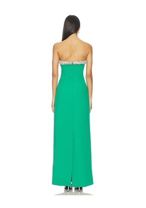 SIMKHAI Riona Bustier Gown in Green. Size 0. Also in 2, 4, 8, 10.