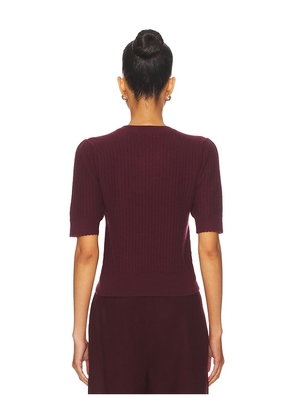 FRAME Ladder Pointelle Sweater in Burgundy. Size XS. Also in S, XL.