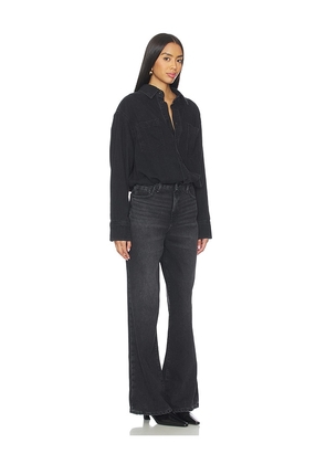 Good American Denim Shirt Jumpsuit in Black. Size S. Also in XS, M, L.