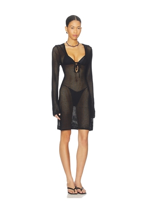 Good American Crochet Mini Dress in Black. Size M. Also in XS, S.