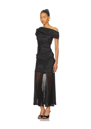 SIMKHAI Ammalie Combo Midi Dress in Black. Size 2. Also in 4.