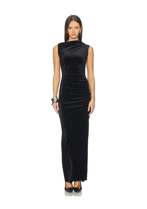 Good American Velvet High Neck Maxi Dress in Black. Size L. Also in XS, S, M, XXXXL/4X.