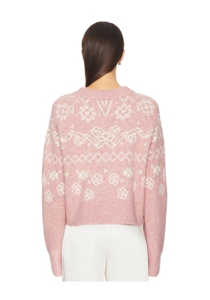 For Love & Lemons Arabella Pullover Sweater in Pink. Size L. Also in S, XS, M, XL.