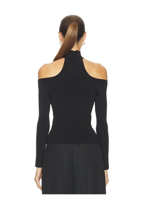 SIMKHAI Lila Cold Shoulder Top in Black. Size M. Also in XS, S, L.