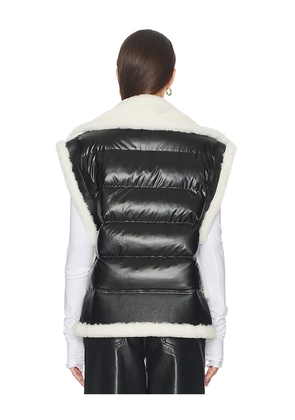jocelyn Faux Shearling & Leather Moto Vest in Multi. Size S. Also in M.