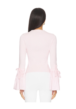 SIMKHAI Agata Long Sleeve Top in Pink. Size S. Also in L, M.