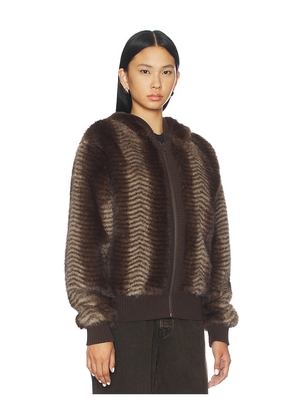 Jaded London Bear Faux Fur Jacket in Brown. Size M. Also in S.