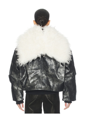 Jaded London Xl Faux Fur Collar Bomber Jacket in Black. Size M. Also in S, L.