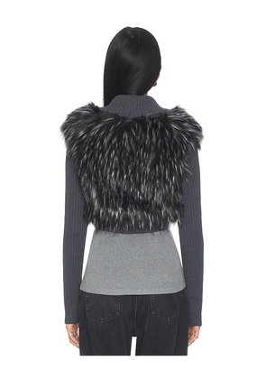 Jaded London Knit Faux Fur Shrug in Grey. Size M. Also in XS, S, L.