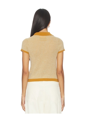 Guest In Residence Pique Shrunken Polo in Orange. Size S. Also in XS, M.