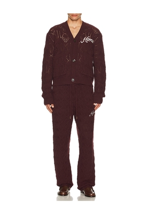 Honor The Gift Cable Knit Pant in Burgandy. Size M. Also in S, XL/1X, XXL/2X.