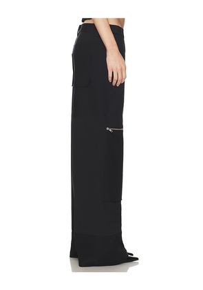 HAELO Flex Waist Zip Cargo Pant in Black. Size M. Also in S, XS, XL.