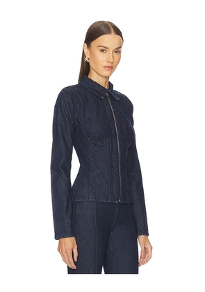 GRLFRND Danielle Bustier Jacket in Blue. Size M. Also in S, XXS, XS.