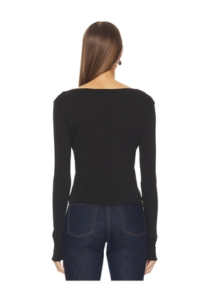 GRLFRND Hook & Eye Long Sleeve Tee in Black. Size M. Also in S, XS.