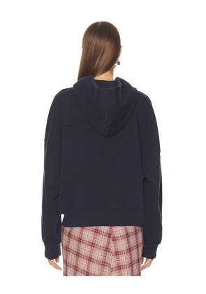 GRLFRND Zip Hoodie in Navy. Size M. Also in S, XXS, XS.