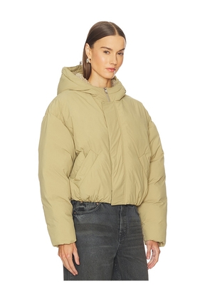 GRLFRND Greer Puffer Jacket in Tan. Size M. Also in S, XXS, XS, L, XL.