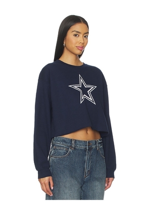 Junk Food Cowboys Bling Crop Crew Sweatshirt in Navy. Size S. Also in XS.