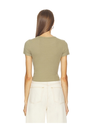 GRLFRND Baby Tee in Olive. Size M. Also in L, S, XL, XS, XXS.