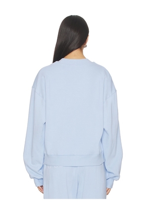 Frankies Bikinis Travel Day Cotton Crewneck Pullover in Baby Blue. Size S. Also in XS.