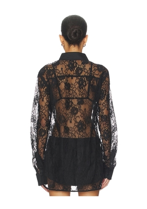 fleur du mal Juliet Lace Button Down in Black. Size M. Also in L.