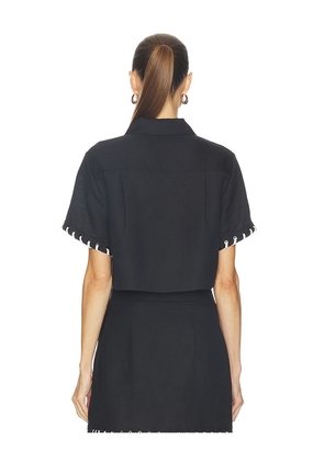 SIMKHAI Auggie Camp Shirt in Black. Size XS. Also in S.