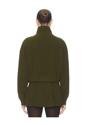 Helsa Josefine Knit Oversized Bomber in Olive. Size M. Also in S, XS, L.