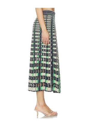 SIMKHAI Drue Midi Skirt in Navy,Green. Size S. Also in M.