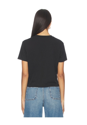 Favorite Daughter The Cropped Collegiate Tee in Black. Size S. Also in XS, M.