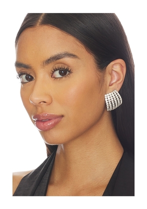 Jennifer Behr Kyrie Hoop Earrings in Metallic Silver.