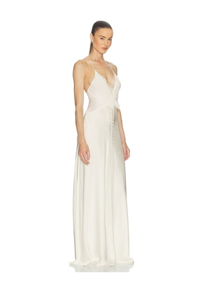 Helsa Mix Media Slip Dress in Ivory. Size L. Also in M, S, XL.