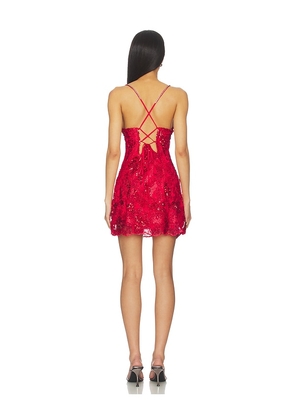 For Love & Lemons Opal Mini Dress in Red. Size M. Also in XS, S, L, XL.