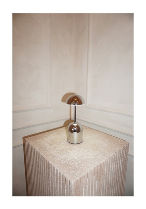 HueGah Home Edie Cordless Lamp in Metallic Silver.