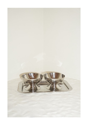HueGah Home Frida Bowl Set Of 2 in Metallic Silver.