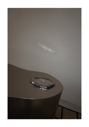 HueGah Home Isa Tray in Metallic Silver.