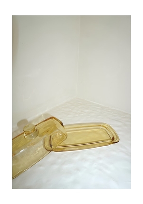 HueGah Home Glacee Butter Dish in Yellow.