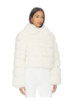 Generation Love Madison Faux Fur Jacket in White. Size L. Also in XS, S, M, XL.