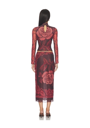Free People x REVOLVE Shadow Printed Set in Red. Size M. Also in S.
