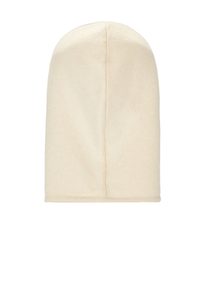 Ganni Yak Mix Balaclava in Cream.