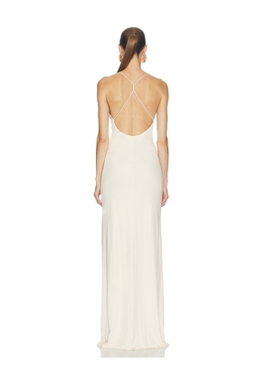 Helsa The Roksanna Draped Dress in Ivory. Size L. Also in XS, S, M, XL.