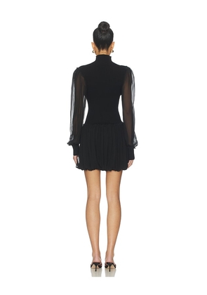 FRAME Sheer Sleeve Dress in Black. Size M. Also in L, S, XS.