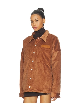 GCDS Corduroy Overshirt in Cognac. Size 46. Also in 44, 48.