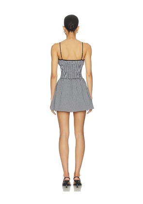 Frankies Bikinis Coast Poplin Mini Dress in Black,White. Size L. Also in XS, M.